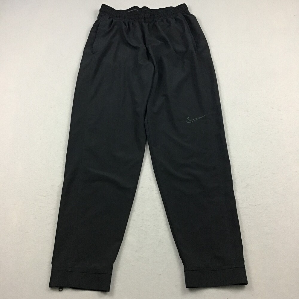 Nike Pants Men Large Black Solid Jogger Tapered Swoosh Embroidery Drawstring L